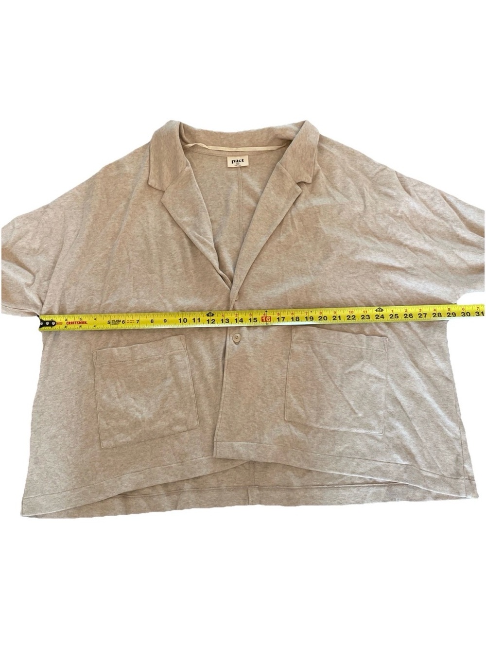 Pact Organic Cotton Airplane Travel Set Cardi Wide Leg Pant Oatmeal Heather 3XL - Picture 5 of 16